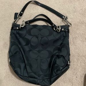 Coach Black Signature Sateen Brooke Bag F17183